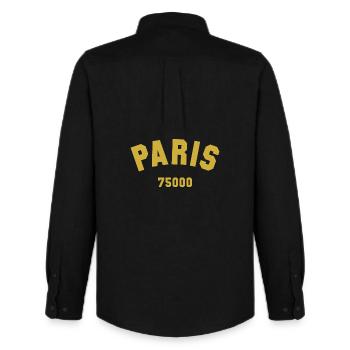 PARIS Postal code - Männer Oxford Hemd von Stanley/Stella - Schwarz - Hinten - AI Model Male 185 dark (185cm)