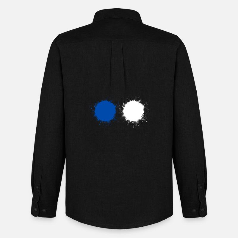 Blau Weiß - Männer Oxford Hemd von Stanley/Stella - Schwarz
