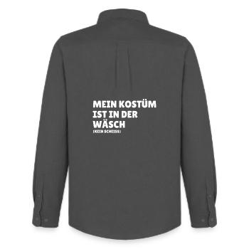 Mein Kostüm ist in der Wäsch Fancy Dress - Männer Oxford Hemd von Stanley/Stella - Anthrazit - Hinten - AI Model Male 185 dark (185cm)