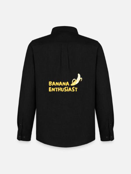 Banana Enthusiast Logo - Men's Oxford Shirt by Stanley/Stella - black