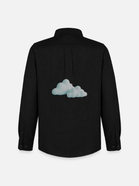 Wolkendesign Sonnenuntergangsfarben - Männer Oxford Hemd von Stanley/Stella - Schwarz