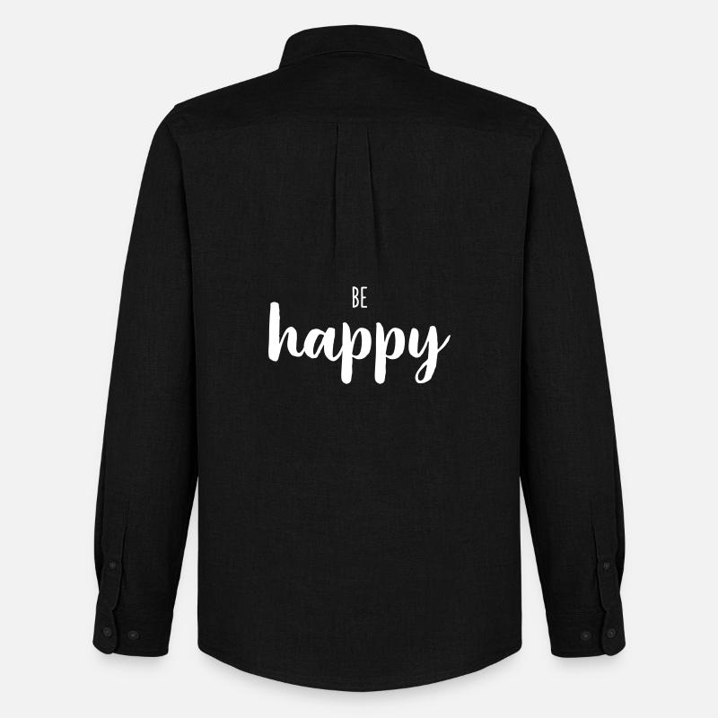Be Happy – Positives Wortdesign - Männer Oxford Hemd von Stanley/Stella - Schwarz