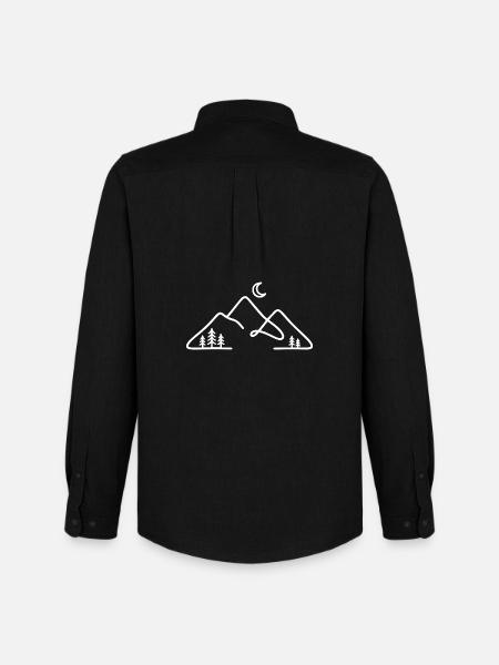 Minimalist mountain silhouette with moon - Men's Oxford Shirt by Stanley/Stella - black