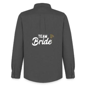 Team Bride Bride I JGA Partie De Poule - Chemise Oxford homme Stanley/Stella - charbon - Dos - AI Model Male 185 dark (185cm)