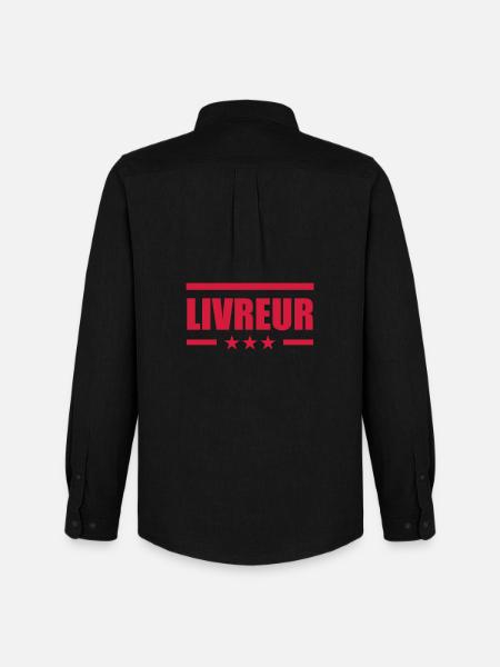 Livreur - Chemise Oxford homme Stanley/Stella - noir