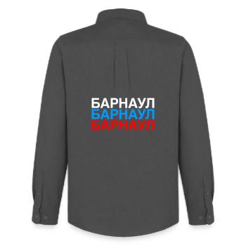 BARNAOUL Drapeau de la Russie - Chemise Oxford homme Stanley/Stella - charbon - Dos - AI Model Male 185 dark (185cm)