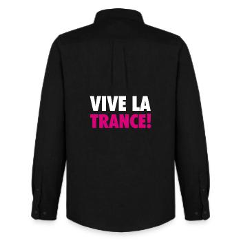 Vive La Trance! (rose) - Chemise Oxford homme Stanley/Stella - noir - Dos - AI Model Male 185 dark (185cm)