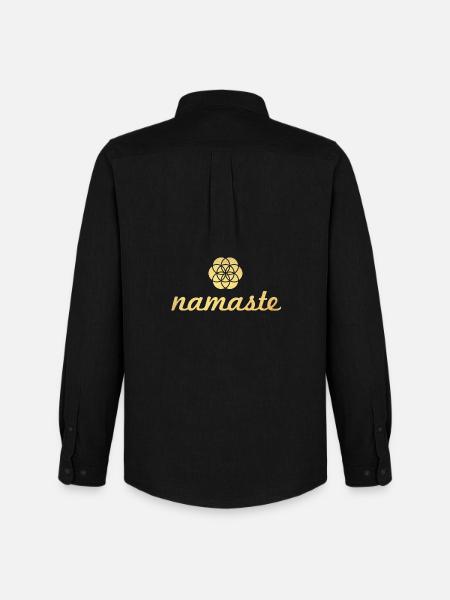 Namaste Yoga Fiore d'oro della vita Shanti Ornamento - Stanley/Stella Camicia Oxford uomo - nero
