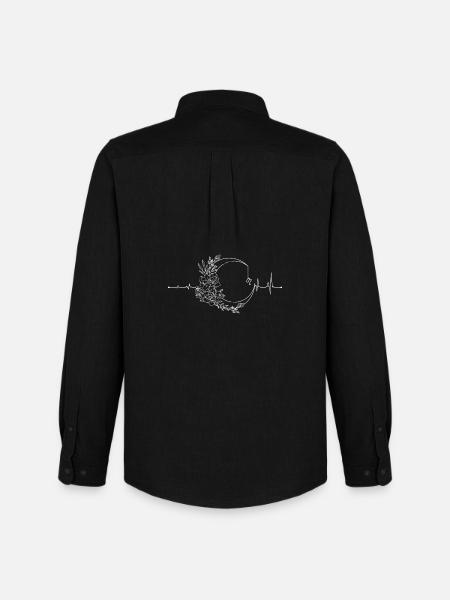 Floral Heartbeat Circle - Men's Oxford Shirt by Stanley/Stella - black