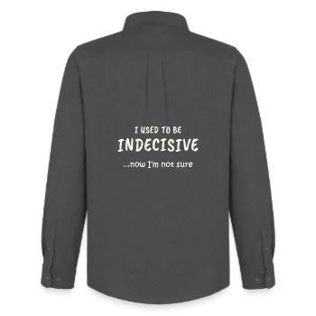 Indecisive Mode - Men's Oxford Shirt by Stanley/Stella - anthracite - Back - AI Model Male 185 dark (185cm)