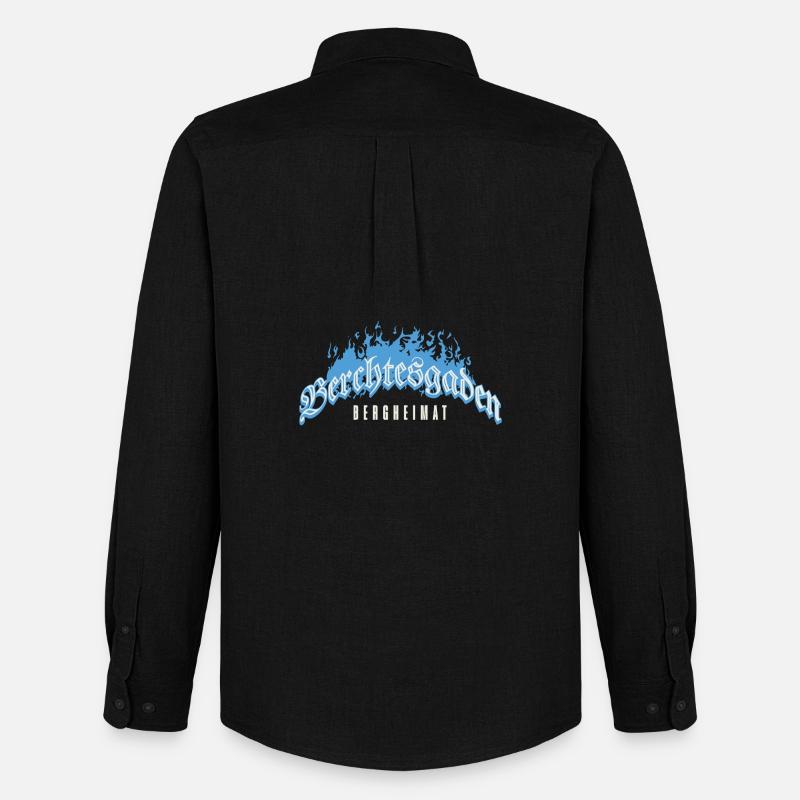 Berchtesgaden Bergheimat Feuer Design - Männer Oxford Hemd von Stanley/Stella - Schwarz