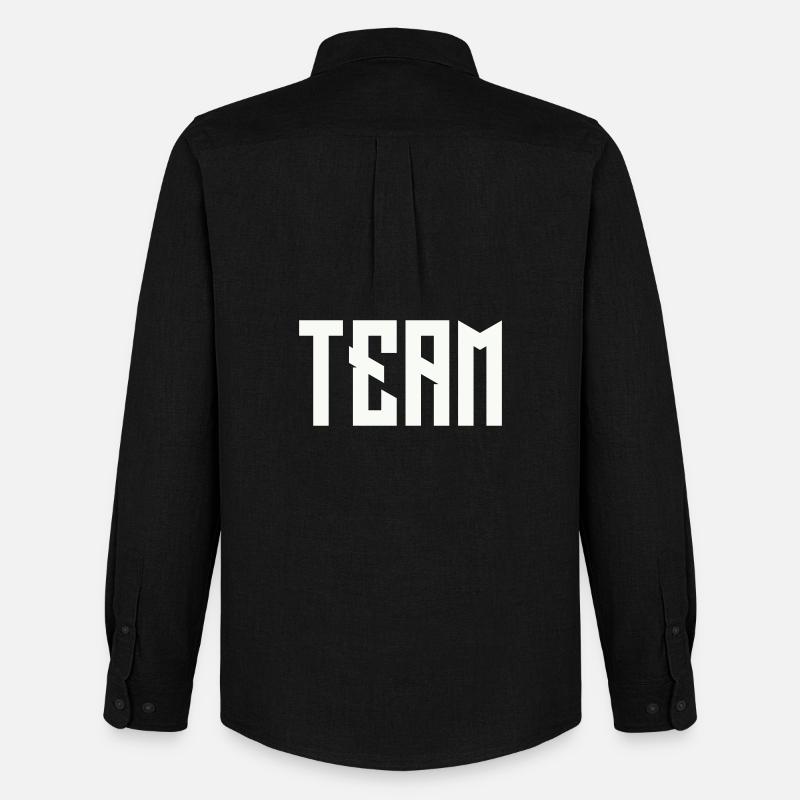 TEAM Blockschrift  - Männer Oxford Hemd von Stanley/Stella - Schwarz