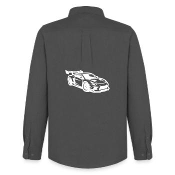 Car Tuning Sports Car - Men's Oxford Shirt by Stanley/Stella - anthracite - Back - AI Model Male 185 dark (185cm)