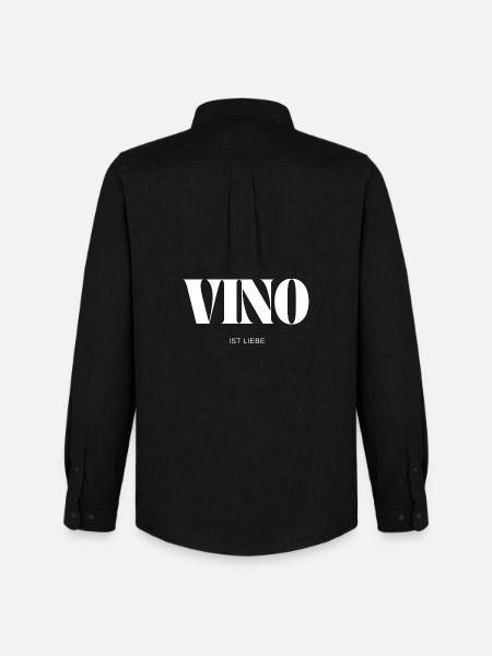 Vino ist Liebe - Männer Oxford Hemd von Stanley/Stella - Schwarz
