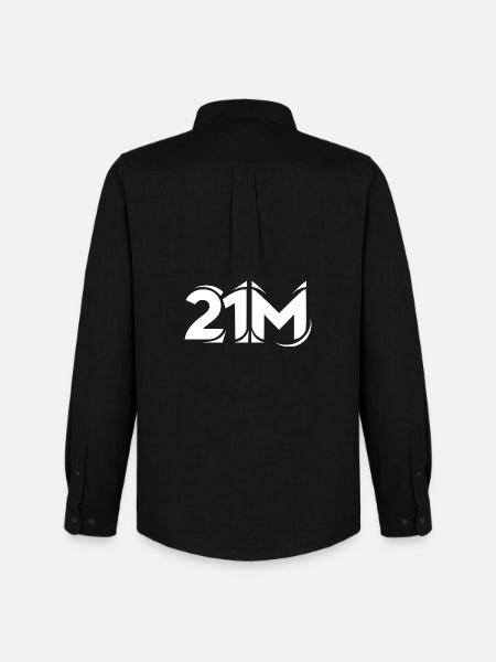 21M Bitcoin Supply Limit Minimal Lettering - Men's Oxford Shirt by Stanley/Stella - black