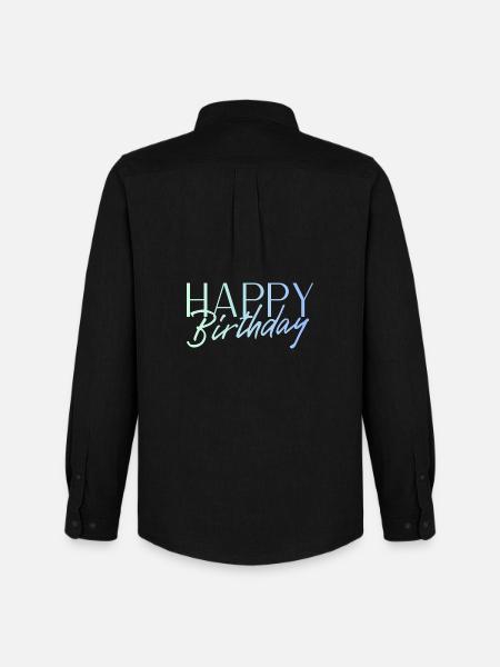 Bon anniversaire - Chemise Oxford homme Stanley/Stella - noir
