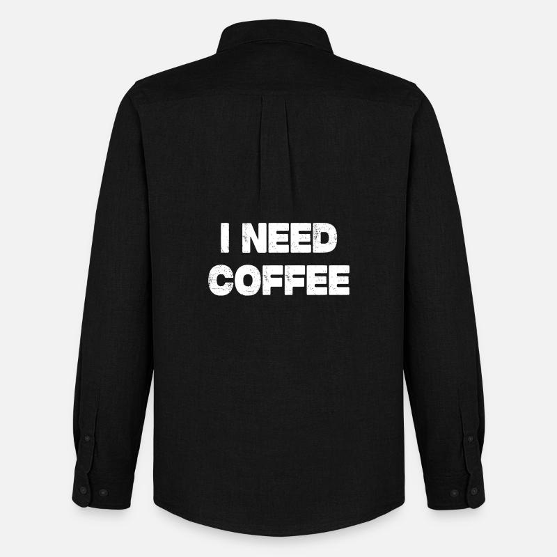 i need coffee - Men's Oxford Shirt by Stanley/Stella - black