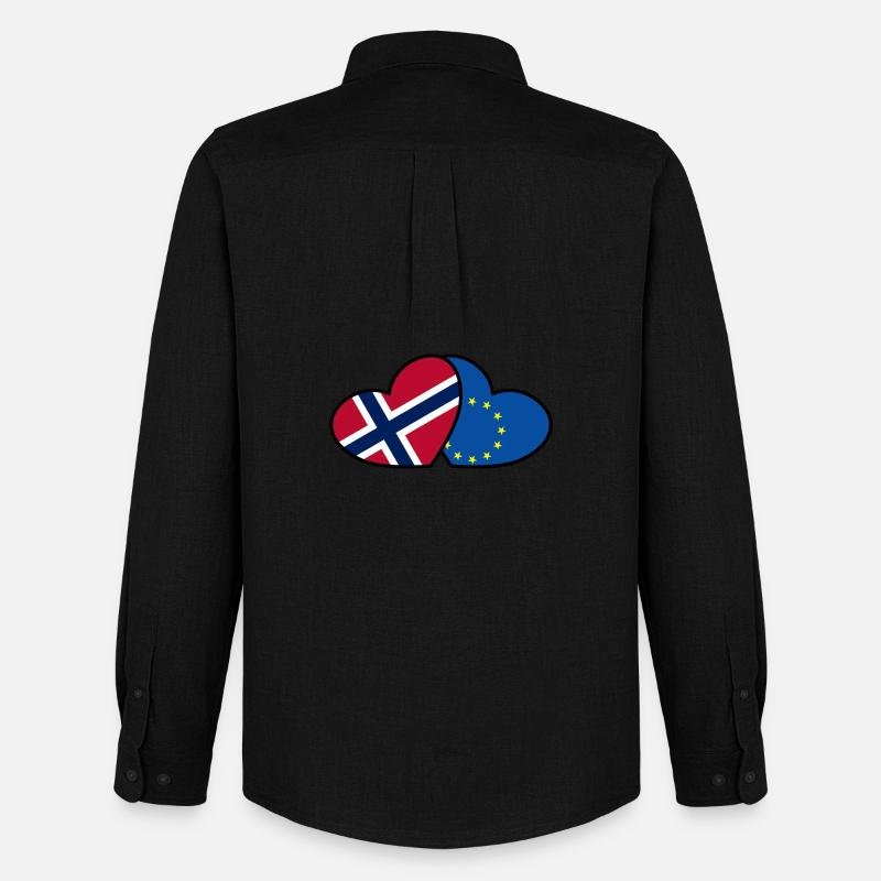 Norwegen <3 EU - Männer Oxford Hemd von Stanley/Stella - Schwarz