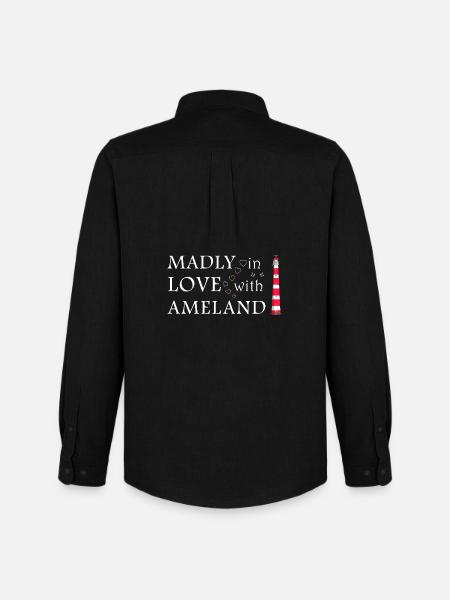 Ameland, Follement amoureux, Pays-Bas - Chemise Oxford homme Stanley/Stella - noir