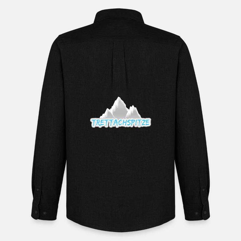 Trettachspitze als Berg - Männer Oxford Hemd von Stanley/Stella - Schwarz