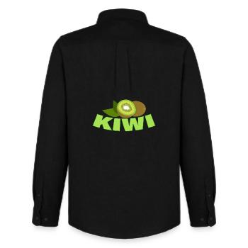 Kiwi - Men's Oxford Shirt by Stanley/Stella - black - Back - AI Model Male 185 dark (185cm)