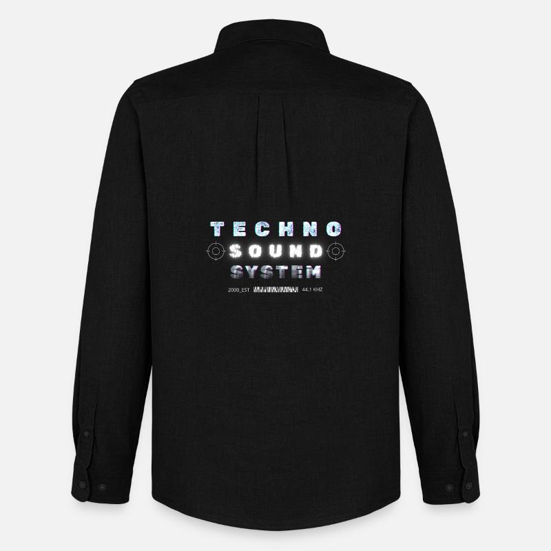 Techno Underground Club Logo - Männer Oxford Hemd von Stanley/Stella - Schwarz