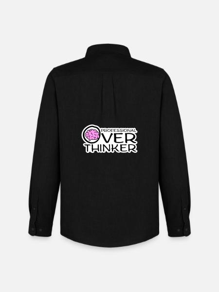 Professional Overthinker Funny Brooding Anxiety Logo - Men's Oxford Shirt by Stanley/Stella - black