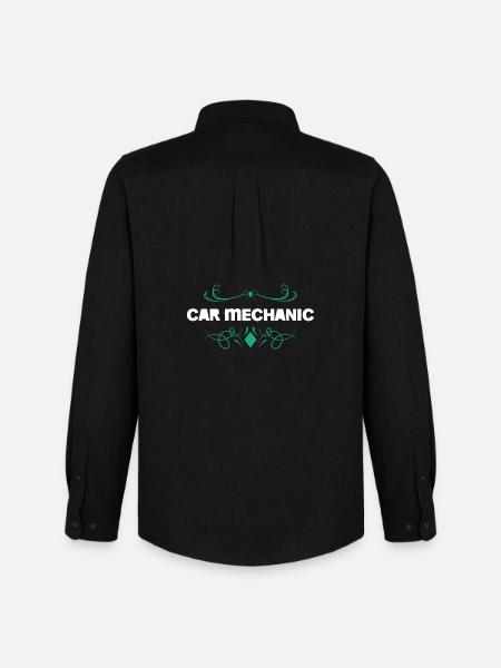 Car Mechanic Ornament - Men's Oxford Shirt by Stanley/Stella - black