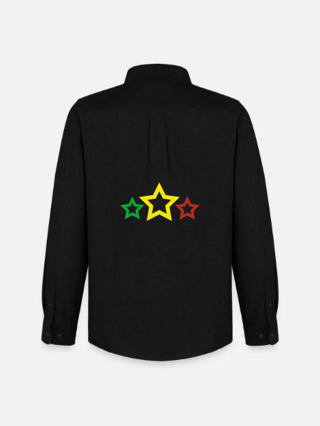 Jamstars - Reggae Colours - Männer Oxford Hemd von Stanley/Stella - Schwarz