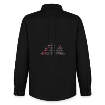1x1 NUMBERS MATHEMATICS PALINDROME MULTIPLICATION 1^2 - Men's Oxford Shirt by Stanley/Stella - black - Back - AI Model Male 185 dark (185cm)