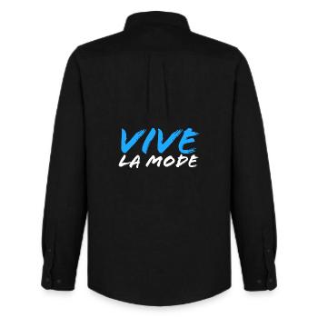vive la mode - Chemise Oxford homme Stanley/Stella - noir - Dos - AI Model Male 185 dark (185cm)