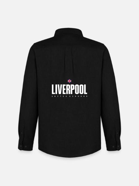 Liverpool Bold Block Text - Men's Oxford Shirt by Stanley/Stella - black