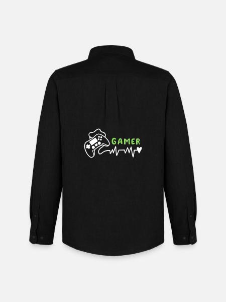 Gamer Gaming - Männer Oxford Hemd von Stanley/Stella - Schwarz