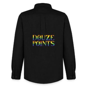 Concours Eurovision de la chanson Douze Points - Chemise Oxford homme Stanley/Stella - noir - Dos - AI Model Male 185 dark (185cm)