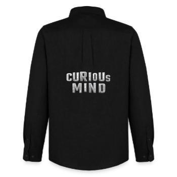 curious Mind metallic 3d - Männer Oxford Hemd von Stanley/Stella - Schwarz - Hinten - AI Model Male 185 dark (185cm)