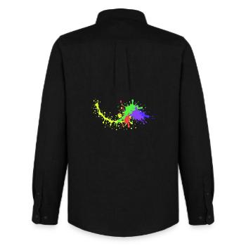 Colorful Party Design Underground - Männer Oxford Hemd von Stanley/Stella - Schwarz - Hinten - AI Model Male 185 dark (185cm)