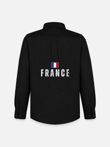 Flag of France, French pride - Men's Oxford Shirt by Stanley/Stella - black