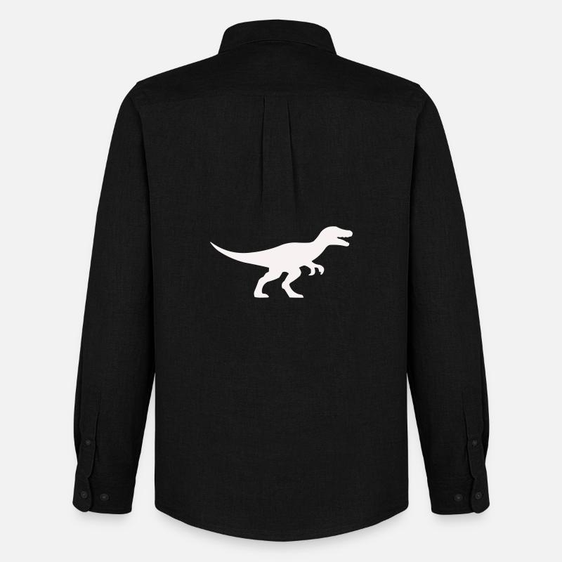 Raptor T Rex Silhouette - Oxfordskjorte herre Stanley/Stella - sort