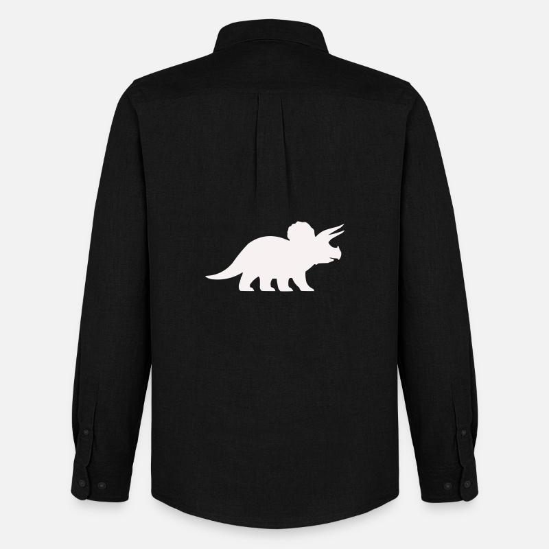 Triceratops Silhouette – Minimal-Dino - Männer Oxford Hemd von Stanley/Stella - Schwarz