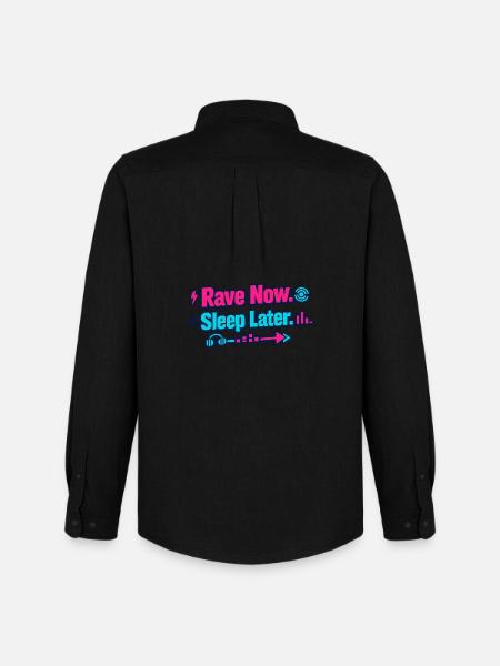 Rave Now, Sleep Later Neon Arrow - Men's Oxford Shirt by Stanley/Stella - black