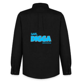 SÛR. DIGGA, C’ÉTAIT CLAIR. - Chemise Oxford homme Stanley/Stella - noir - Dos - AI Model Male 185 dark (185cm)