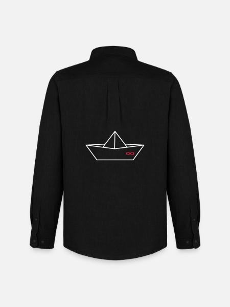Origami Papierboot mit Unendlichkeitszeichen - Männer Oxford Hemd von Stanley/Stella - Schwarz