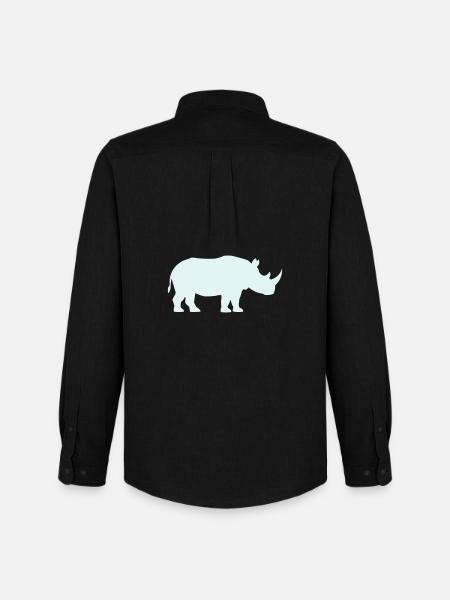 Pastel Rhino Silhouette - Men's Oxford Shirt by Stanley/Stella - black