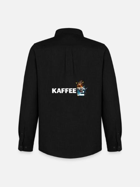 Kaffee Mascot Splash - Männer Oxford Hemd von Stanley/Stella - Schwarz
