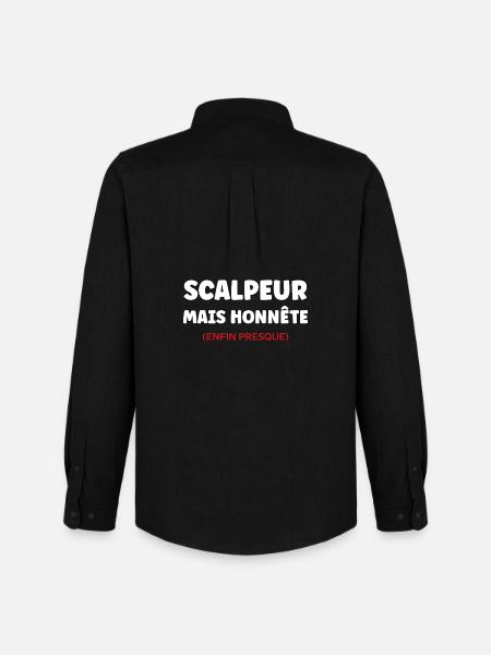 Scalpeur Honnête Presque - Chemise Oxford homme Stanley/Stella - noir
