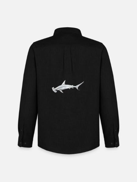 requin Martillon - requin-marteau - Réquin - Chemise Oxford homme Stanley/Stella - noir