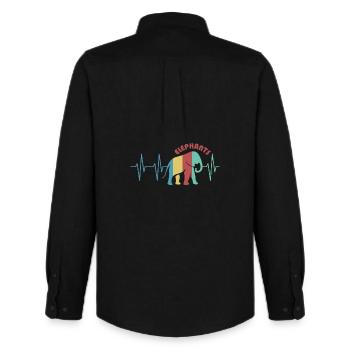 puls bunter elefant Tiere Rüssel retro Farben icon - Männer Oxford Hemd von Stanley/Stella - Schwarz - Hinten - AI Model Male 185 dark (185cm)