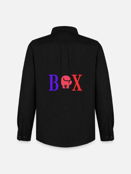 Boxing Power Logo - Men's Oxford Shirt by Stanley/Stella - black