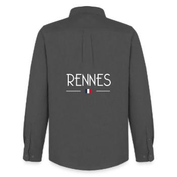 Rennes - Chemise Oxford homme Stanley/Stella - charbon - Dos - AI Model Male 185 dark (185cm)