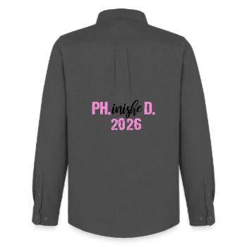 Doktor 2026 Abschluss Philister Dissertation Phd - Männer Oxford Hemd von Stanley/Stella - Anthrazit - Hinten - AI Model Male 185 dark (185cm)
